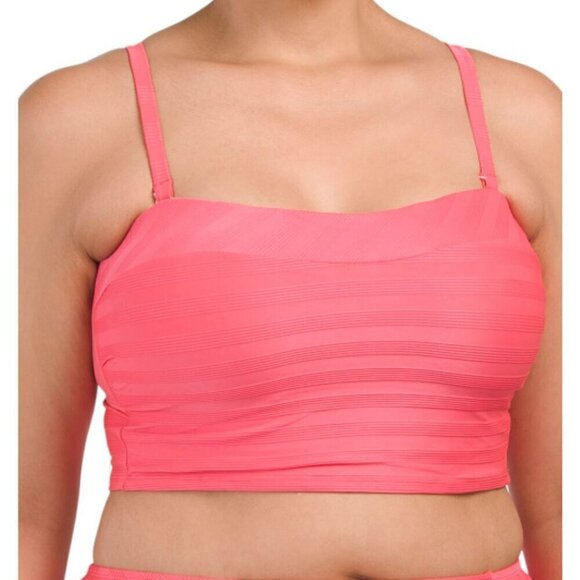 La Blanca Pink Bandeau Bikini Top - Picture 3 of 13